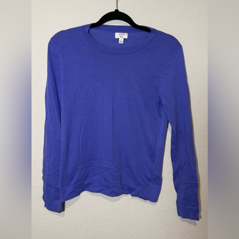 J. Crew Women's Long-Sleeve Crewneck Sweater purple